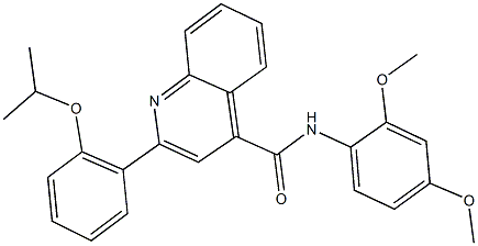 N-(2,4-dimethoxyphenyl)-2-(2-isopropoxyphenyl)quinoline-4-carboxamide 구조식 이미지