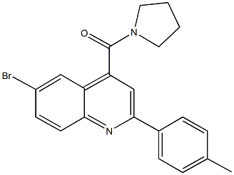 6-bromo-2-(4-methylphenyl)-4-(1-pyrrolidinylcarbonyl)quinoline Structure