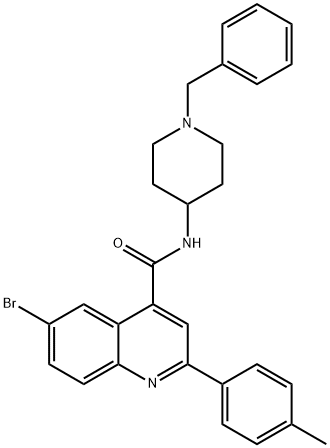 N-(1-benzyl-4-piperidinyl)-6-bromo-2-(4-methylphenyl)-4-quinolinecarboxamide 구조식 이미지