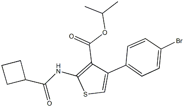 isopropyl 4-(4-bromophenyl)-2-[(cyclobutylcarbonyl)amino]-3-thiophenecarboxylate Structure