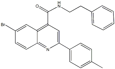 6-bromo-2-(4-methylphenyl)-N-(2-phenylethyl)-4-quinolinecarboxamide Structure