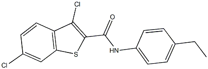 3,6-dichloro-N-(4-ethylphenyl)-1-benzothiophene-2-carboxamide 구조식 이미지