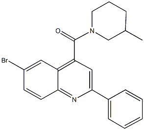 6-bromo-4-[(3-methyl-1-piperidinyl)carbonyl]-2-phenylquinoline 구조식 이미지