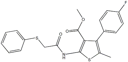 methyl 4-(4-fluorophenyl)-5-methyl-2-{[(phenylsulfanyl)acetyl]amino}-3-thiophenecarboxylate Structure