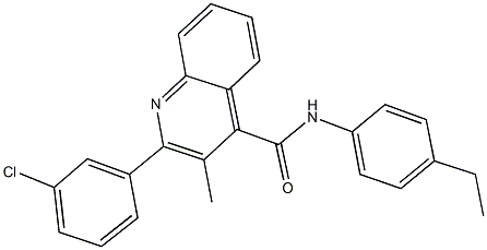 2-(3-chlorophenyl)-N-(4-ethylphenyl)-3-methyl-4-quinolinecarboxamide Structure