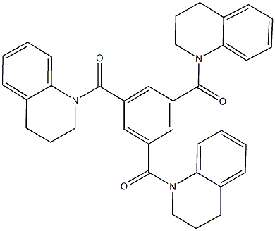 1-[3,5-bis(3,4-dihydro-1(2H)-quinolinylcarbonyl)benzoyl]-1,2,3,4-tetrahydroquinoline 구조식 이미지