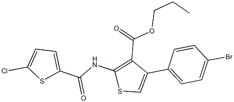 propyl 4-(4-bromophenyl)-2-{[(5-chloro-2-thienyl)carbonyl]amino}-3-thiophenecarboxylate 구조식 이미지