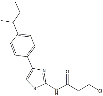 N-[4-(4-sec-butylphenyl)-1,3-thiazol-2-yl]-3-chloropropanamide 구조식 이미지