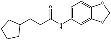 N-(1,3-benzodioxol-5-yl)-3-cyclopentylpropanamide 구조식 이미지