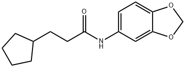 N-(1,3-benzodioxol-5-yl)-3-cyclopentylpropanamide Structure