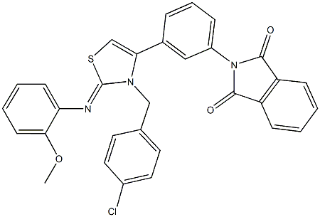 2-(3-{3-(4-chlorobenzyl)-2-[(2-methoxyphenyl)imino]-2,3-dihydro-1,3-thiazol-4-yl}phenyl)-1H-isoindole-1,3(2H)-dione Structure