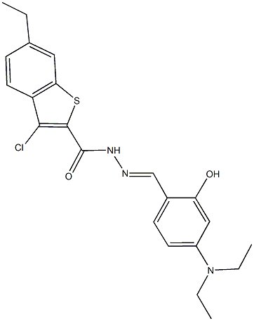 3-chloro-N'-[4-(diethylamino)-2-hydroxybenzylidene]-6-ethyl-1-benzothiophene-2-carbohydrazide Structure