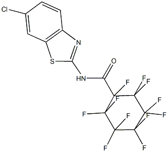 N-(6-chloro-1,3-benzothiazol-2-yl)-1,2,2,3,3,4,4,5,5,6,6-undecafluorocyclohexanecarboxamide 구조식 이미지