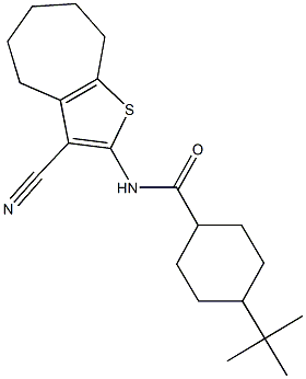 4-tert-butyl-N-(3-cyano-5,6,7,8-tetrahydro-4H-cyclohepta[b]thien-2-yl)cyclohexanecarboxamide Structure