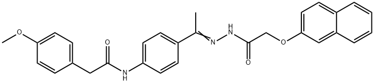 2-(4-methoxyphenyl)-N-(4-{N-[(2-naphthyloxy)acetyl]ethanehydrazonoyl}phenyl)acetamide Structure