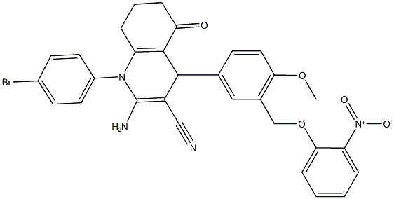 2-amino-1-(4-bromophenyl)-4-[3-({2-nitrophenoxy}methyl)-4-methoxyphenyl]-5-oxo-1,4,5,6,7,8-hexahydroquinoline-3-carbonitrile 구조식 이미지