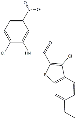 3-chloro-N-{2-chloro-5-nitrophenyl}-6-ethyl-1-benzothiophene-2-carboxamide Structure