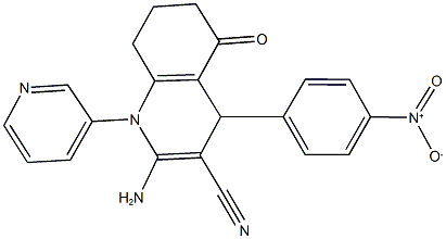 2-amino-4-{4-nitrophenyl}-5-oxo-1-(3-pyridinyl)-1,4,5,6,7,8-hexahydro-3-quinolinecarbonitrile Structure
