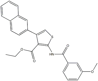 ethyl 2-[(3-methoxybenzoyl)amino]-4-(2-naphthyl)-3-thiophenecarboxylate 구조식 이미지