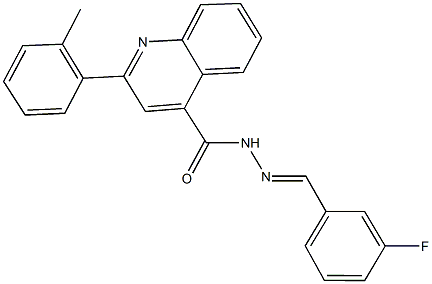 N'-(3-fluorobenzylidene)-2-(2-methylphenyl)-4-quinolinecarbohydrazide Structure