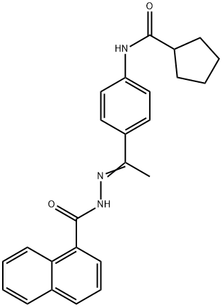 N-{4-[N-(1-naphthoyl)ethanehydrazonoyl]phenyl}cyclopentanecarboxamide Structure