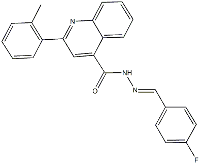 N'-(4-fluorobenzylidene)-2-(2-methylphenyl)-4-quinolinecarbohydrazide 구조식 이미지