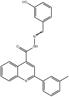 N'-(3-hydroxybenzylidene)-2-(3-methylphenyl)-4-quinolinecarbohydrazide 구조식 이미지