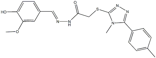 N'-(4-hydroxy-3-methoxybenzylidene)-2-{[4-methyl-5-(4-methylphenyl)-4H-1,2,4-triazol-3-yl]sulfanyl}acetohydrazide 구조식 이미지