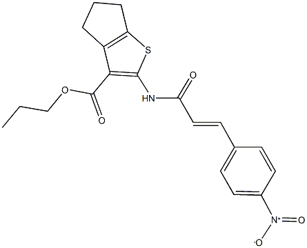 propyl 2-[(3-{4-nitrophenyl}acryloyl)amino]-5,6-dihydro-4H-cyclopenta[b]thiophene-3-carboxylate 구조식 이미지