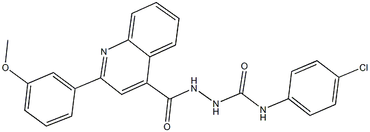 N-(4-chlorophenyl)-2-{[2-(3-methoxyphenyl)-4-quinolinyl]carbonyl}hydrazinecarboxamide Structure