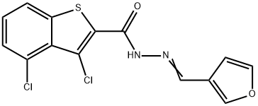 3,4-dichloro-N'-(3-furylmethylene)-1-benzothiophene-2-carbohydrazide 구조식 이미지