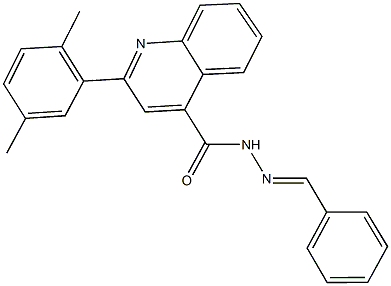 N'-benzylidene-2-(2,5-dimethylphenyl)-4-quinolinecarbohydrazide 구조식 이미지
