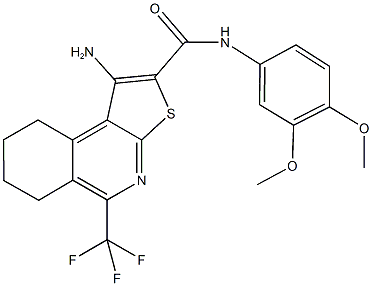 1-amino-N-(3,4-dimethoxyphenyl)-5-(trifluoromethyl)-6,7,8,9-tetrahydrothieno[2,3-c]isoquinoline-2-carboxamide 구조식 이미지