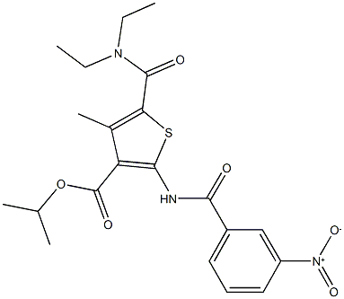 isopropyl 5-[(diethylamino)carbonyl]-2-({3-nitrobenzoyl}amino)-4-methyl-3-thiophenecarboxylate 구조식 이미지