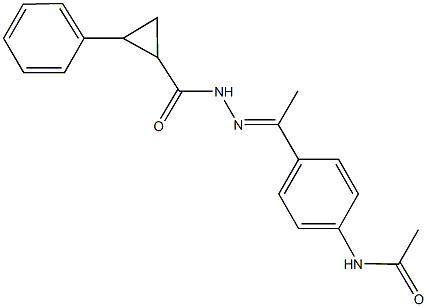 N-(4-{N-[(2-phenylcyclopropyl)carbonyl]ethanehydrazonoyl}phenyl)acetamide 구조식 이미지