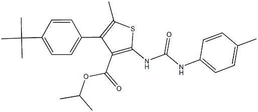 isopropyl 4-(4-tert-butylphenyl)-5-methyl-2-[(4-toluidinocarbonyl)amino]thiophene-3-carboxylate Structure