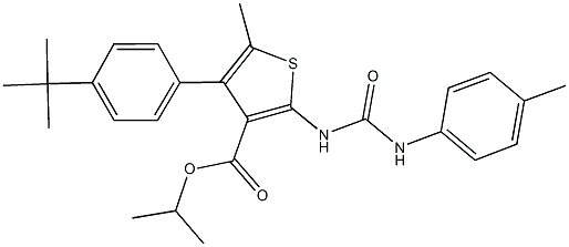 isopropyl 4-(4-tert-butylphenyl)-5-methyl-2-[(4-toluidinocarbonyl)amino]thiophene-3-carboxylate 구조식 이미지