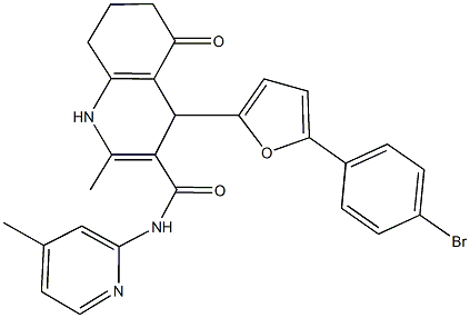 4-[5-(4-bromophenyl)-2-furyl]-2-methyl-N-(4-methylpyridin-2-yl)-5-oxo-1,4,5,6,7,8-hexahydroquinoline-3-carboxamide 구조식 이미지