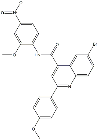 6-bromo-N-{4-nitro-2-methoxyphenyl}-2-(4-methoxyphenyl)-4-quinolinecarboxamide 구조식 이미지