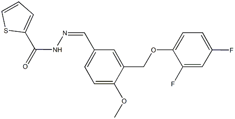 N'-{3-[(2,4-difluorophenoxy)methyl]-4-methoxybenzylidene}-2-thiophenecarbohydrazide Structure