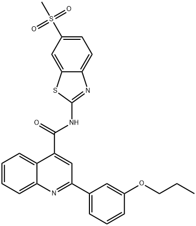 N-[6-(methylsulfonyl)-1,3-benzothiazol-2-yl]-2-(3-propoxyphenyl)quinoline-4-carboxamide Structure