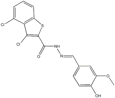 3,4-dichloro-N'-(4-hydroxy-3-methoxybenzylidene)-1-benzothiophene-2-carbohydrazide Structure