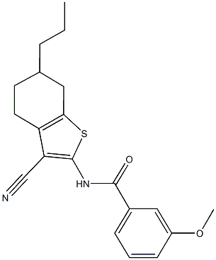 N-(3-cyano-6-propyl-4,5,6,7-tetrahydro-1-benzothien-2-yl)-3-methoxybenzamide 구조식 이미지