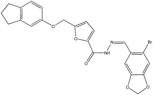 N'-[(6-bromo-1,3-benzodioxol-5-yl)methylene]-5-[(2,3-dihydro-1H-inden-5-yloxy)methyl]-2-furohydrazide Structure