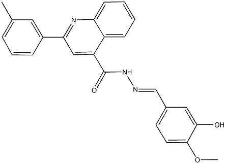 N'-(3-hydroxy-4-methoxybenzylidene)-2-(3-methylphenyl)-4-quinolinecarbohydrazide 구조식 이미지