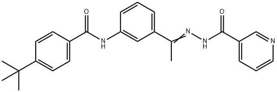 4-tert-butyl-N-{3-[N-(3-pyridinylcarbonyl)ethanehydrazonoyl]phenyl}benzamide 구조식 이미지