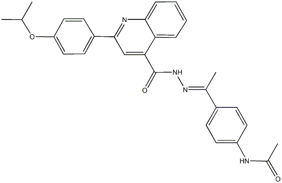 N-[4-(N-{[2-(4-isopropoxyphenyl)-4-quinolinyl]carbonyl}ethanehydrazonoyl)phenyl]acetamide Structure