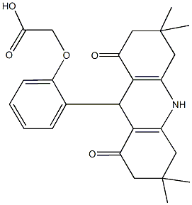 [2-(3,3,6,6-tetramethyl-1,8-dioxo-1,2,3,4,5,6,7,8,9,10-decahydro-9-acridinyl)phenoxy]acetic acid 구조식 이미지