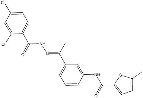 N-{3-[N-(2,4-dichlorobenzoyl)ethanehydrazonoyl]phenyl}-5-methyl-2-thiophenecarboxamide Structure