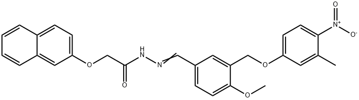 N'-[3-({4-nitro-3-methylphenoxy}methyl)-4-methoxybenzylidene]-2-(2-naphthyloxy)acetohydrazide Structure